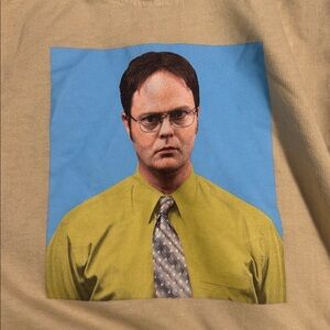 Tan Hoodie with Graphic Print - THE OFFICE